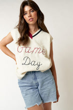Load image into Gallery viewer, FINAL SALE Crimson Red Game Day Stitching Oversized Vest
