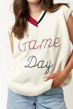 Load image into Gallery viewer, FINAL SALE Crimson Red Game Day Stitching Oversized Vest
