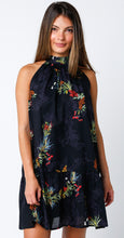 Load image into Gallery viewer, LAST ONE FINAL SALE Black Floral Halter Dress
