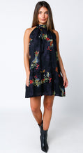 Load image into Gallery viewer, LAST ONE FINAL SALE Black Floral Halter Dress
