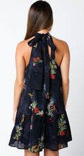 Load image into Gallery viewer, LAST ONE FINAL SALE Black Floral Halter Dress
