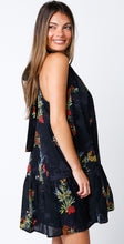 Load image into Gallery viewer, LAST ONE FINAL SALE Black Floral Halter Dress
