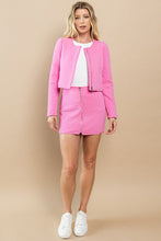 Load image into Gallery viewer, Pink Quilted Zip Up Mini Skirt Set
