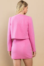 Load image into Gallery viewer, Pink Quilted Zip Up Mini Skirt Set
