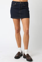 Load image into Gallery viewer, NEWEST ARRIVAL Dark Wash Blue Jean Denim Mini Skirt
