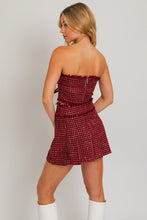 Load image into Gallery viewer, FINAL SALE Burgundy Red Tweed Skirt Set

