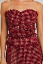 Load image into Gallery viewer, FINAL SALE Burgundy Red Tweed Skirt Set
