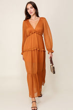 Load image into Gallery viewer, FINAL SALE Rust Tiered Boho Maxi Dress
