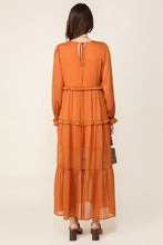 Load image into Gallery viewer, FINAL SALE Rust Tiered Boho Maxi Dress
