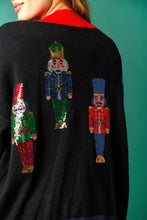 Load image into Gallery viewer, FINAL SALE Black Nutcracker Sequin Cardigan

