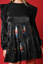 Load image into Gallery viewer, FINAL SALE Black Smocked Nutcracker Dress
