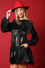 Load image into Gallery viewer, FINAL SALE Black Smocked Nutcracker Dress
