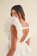 Load image into Gallery viewer, LAST ONE FINAL SALE White Deep Plunge Ruffle Mini Dress
