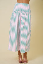 Load image into Gallery viewer, LAST ONE Pink/Green Striped Crop Midi Skirt Set
