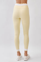Load image into Gallery viewer, NEWEST ARRIVAL *PREORDER 6/26* Yellow Scallop Trim Crop Athletic Pants Set
