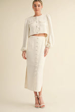 Load image into Gallery viewer, Cream Tweed Midi Skirt Set
