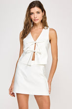 Load image into Gallery viewer, SALE White Front Tie Skirt Set
