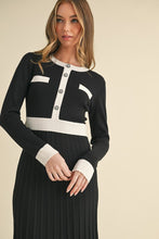 Load image into Gallery viewer, NEWEST ARRIVAL Baby Blue Contrast Detail Sweater Midi Dress
