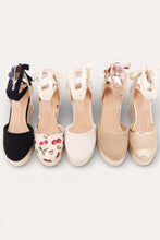 Load image into Gallery viewer, NEWEST ARRIVAL Natural Crochet Lace Up Wedges
