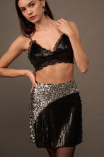 Load image into Gallery viewer, FLASH SALE Black Sequin Mini Skirt
