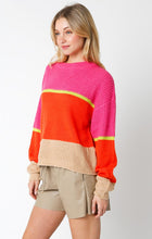 Load image into Gallery viewer, LAST ONE FINAL SALE Lime Multi Color Block Sweater
