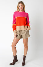 Load image into Gallery viewer, LAST ONE FINAL SALE Lime Multi Color Block Sweater
