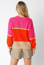Load image into Gallery viewer, LAST ONE FINAL SALE Lime Multi Color Block Sweater
