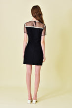 Load image into Gallery viewer, Black Pearl Tulle Sheer Dress
