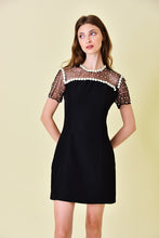 Load image into Gallery viewer, Black Pearl Tulle Sheer Dress
