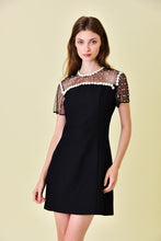 Load image into Gallery viewer, Black Pearl Tulle Sheer Dress
