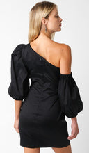 Load image into Gallery viewer, Black Off Shoulder Mini Dress
