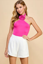 Load image into Gallery viewer, LAST ONE FINAL SALE Pink 3D Rose Halter Bodysuit
