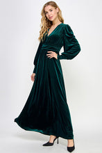 Load image into Gallery viewer, LAST ONE FINAL SALE Hunter Green Velvet Maxi Dress
