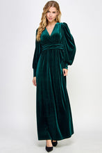 Load image into Gallery viewer, LAST ONE FINAL SALE Hunter Green Velvet Maxi Dress
