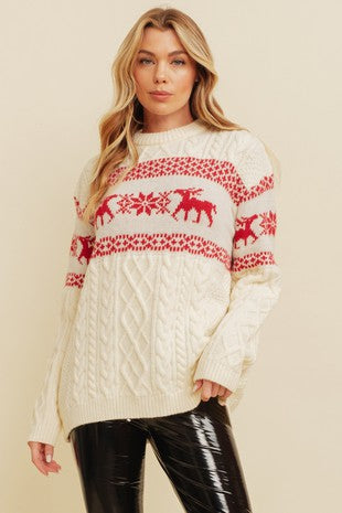 FINAL SALE Vintage Christmas Cable Knit Sweater