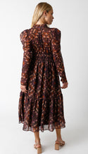 Load image into Gallery viewer, NEWEST ARRIVAL Brown/Purple Geometric Print Midi Dress
