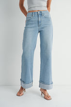 Load image into Gallery viewer, NEWEST ARRIVAL Light Denim Cuffed Jeans

