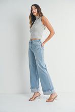 Load image into Gallery viewer, NEWEST ARRIVAL Light Denim Cuffed Jeans

