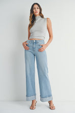 Load image into Gallery viewer, NEWEST ARRIVAL Light Denim Cuffed Jeans
