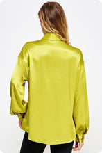 Load image into Gallery viewer, Chartreuse Green Studded Satin Skirt Set
