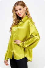 Load image into Gallery viewer, Chartreuse Green Studded Satin Skirt Set
