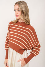 Load image into Gallery viewer, NEWEST ARRIVAL Caramel  Brown Crop Side Slit Loose Sweater
