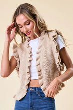 Load image into Gallery viewer, FINAL SALE Tan or Mauve Ruffle Knit Vest
