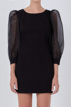 Load image into Gallery viewer, LAST ONE FINAL SALE Black Organza Mini Dress
