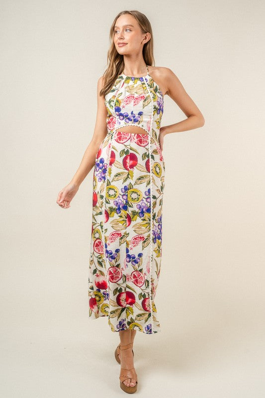 gold halter maxi dress Modal Halterneck Maxi Dress in Lemon Sherbet - M main image 0