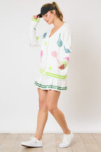 Load image into Gallery viewer, FINAL SALE White Sequin Pickleball Knit Cardigan
