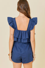 Load image into Gallery viewer, Navy Ruffle Top Romper
