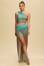 Load image into Gallery viewer, LAST ONE FINAL SALE Mint/Teal One Shoulder Skirt Set
