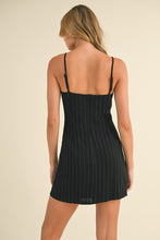 Load image into Gallery viewer, FINAL SALE Black/White Pinstriped 2 Piece Shirt Dress
