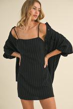 Load image into Gallery viewer, FINAL SALE Black/White Pinstriped 2 Piece Shirt Dress
